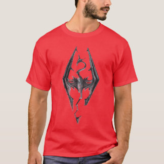 Womens Elder Scrolls Skyrim Dragon Emblem Video Ga T-shirt