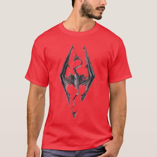 Womens Elder Scrolls Skyrim Dragon Emblem Video Ga T-shirt (Voorkant)
