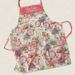 Womens Elegant Stijlvol Roze Floral Patroon Schort<br><div class="desc">Een   bloempatroon gepersonaliseerd met jouw naam versiert dit keukenschort. Pas het aan voor een geschenk. Verander de woorden om uw het geven gelegenheid aan te passen. Geweldig geschenk voor Moederdag,  vrienden,  kerstcadeautjes of gewoon omdat.. Ontworpen voor jou door Blackberry Boulevard.</div>