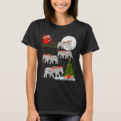 Womens Elephant Santa Sleigh Flying Funny Magical  T-shirt (Voorkant)
