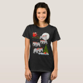 Womens Elephant Santa Sleigh Flying Funny Magical  T-shirt (Voorkant volledig)