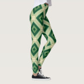 Women's Emerald Green Diamond Geometric Leggings (Rechts)