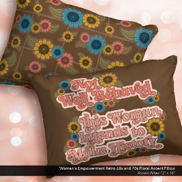 Women's Empowerment Retro jaren 60 en 70 Bloemen Accent Kussen
