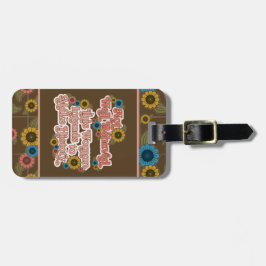 Women's Empowerment Retro jaren 60 en 70 Bloemen Bagagelabel