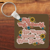 Women's Empowerment Retro jaren 60 en 70 Bloemen Sleutelhanger (Voorkant)
