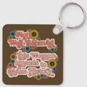 Women's Empowerment Retro jaren 60 en 70 Bloemen Sleutelhanger (Achterkant)