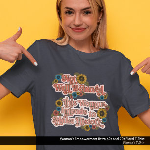Women's Empowerment Retro jaren 60 en 70 Bloemen T-shirt