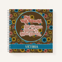 Women's Empowerment Retro jaren 60 en 70 Floral Bl Notitieboek