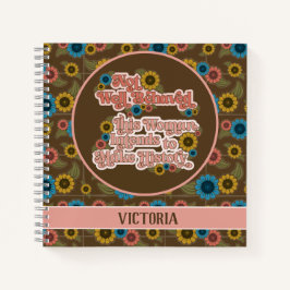 Women's Empowerment Retro jaren '60 en '70 Floral  Notitieboek
