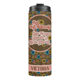 Women's Empowerment Retro jaren '60 en '70 Floral Thermosbeker