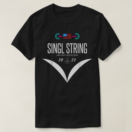 Womens en Mannen Single String Archery Bootcamp 20 T-shirt (Design voorkant)