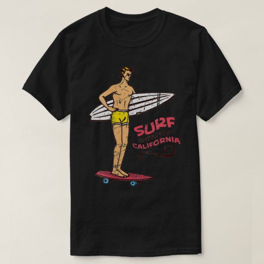 Womens Encinitas Surf  Surfboard 60s T-shirt (Design voorkant)
