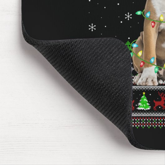 Womens English Bulldog Ugly Christmas Sweaters Hol Muismat (Hoek)