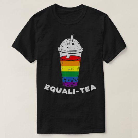 Womens Equalitea Rainbow Boba Bubble Milk Tea Gay T-shirt (Design voorkant)