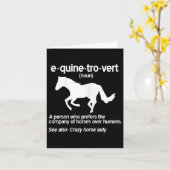 Womens Equinetrovert Definition Equine Horse Lady Kaart (Gele Bloem)