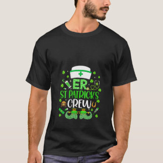 Womens ER Nurse St Patrick s Day Crew Emergency Ro T-shirt