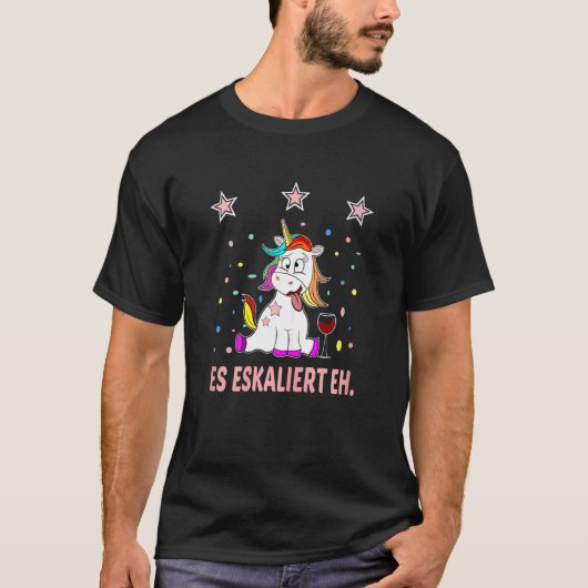 Womens Escaliert eh Sauf Unicorn Wine Gezegde Wi T-shirt (Voorkant)