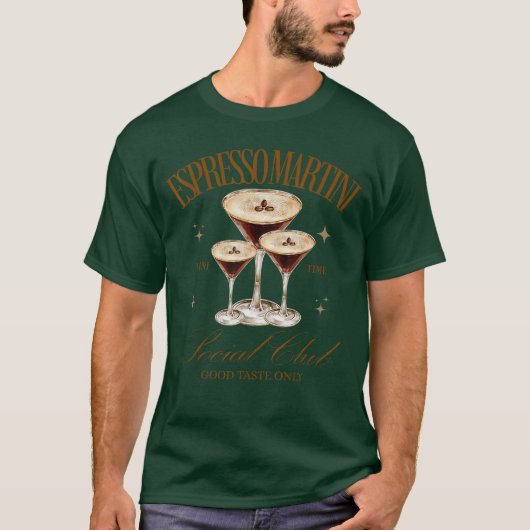 Womens Espresso Martini Social Club Drinking Cockt T-shirt (Voorkant)