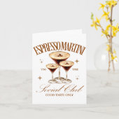 Womens Espresso Martini Social Club Drinking Tail  Kaart (Gele Bloem)