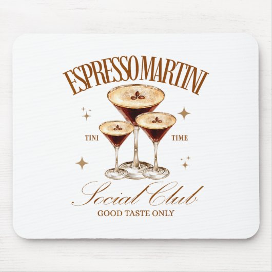 Womens Espresso Martini Social Club Drinking Tail  Muismat (Voorkant)