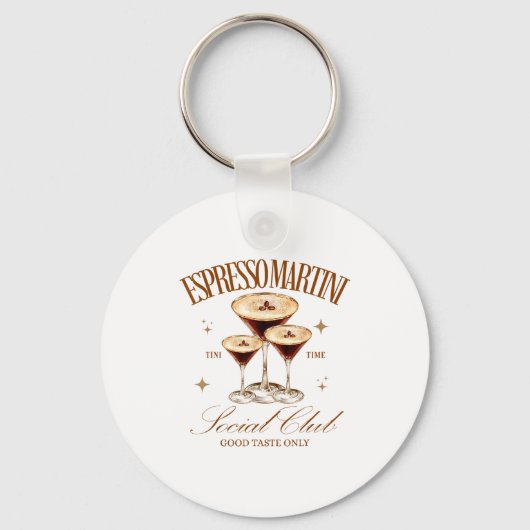 Womens Espresso Martini Social Club Drinking Tail  Sleutelhanger (Voorkant)