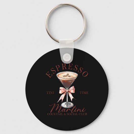 Womens Espresso Martini Social Club Drinking Tail Sleutelhanger (Voorkant)