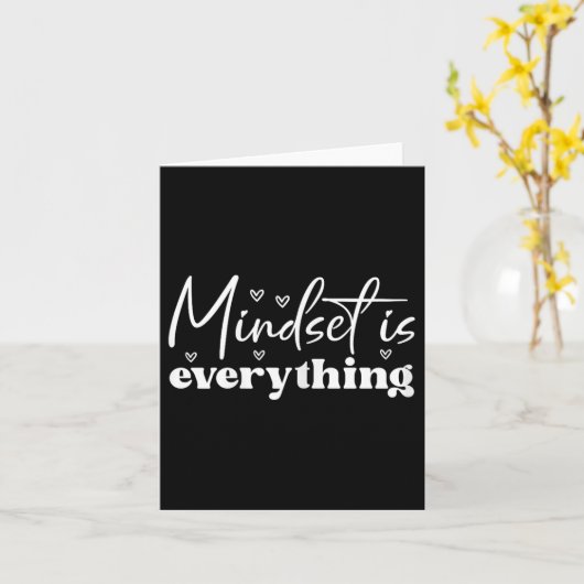 Womens Everything Is Mindset Insrational Mind Moti Kaart (Gele Bloem)