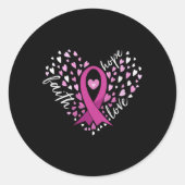 Womens Faith Hope Love Breast Cancer Awareness N  Ronde Sticker (Voorkant)