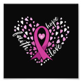 Womens Faith Hope Love Breast Cancer Awareness Pin Foto Afdruk (Voorkant)