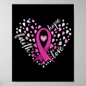 Womens Faith Hope Love Breast Cancer Awareness Pin Poster (Voorkant)