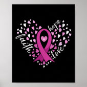Womens Faith Hope Love Breast Cancer Awareness Pin Poster (Voorkant)