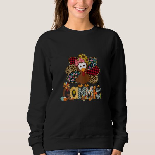Womens Fall Turkey Gammie    Thanksgiving Doodle G Trui (Voorkant)