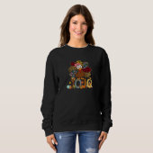 Womens Fall Turkey Jojo Thanksgiving Doodle Grand Trui (Voorkant volledig)
