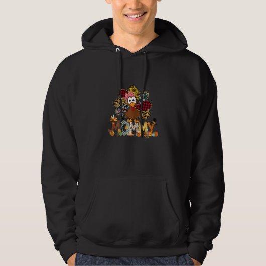 Womens Fall Turkey Mammy    Thanksgiving Doodle Gr Hoodie (Voorkant)