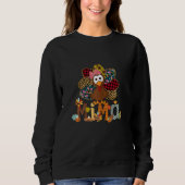 Womens Fall Turkey Mima    Thanksgiving Doodle Gra Trui (Voorkant)