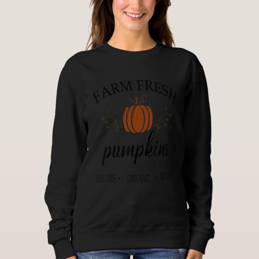 Womens Farm Fresh Pumpkins Autumn Fall Thanksgivin Trui (Voorkant)