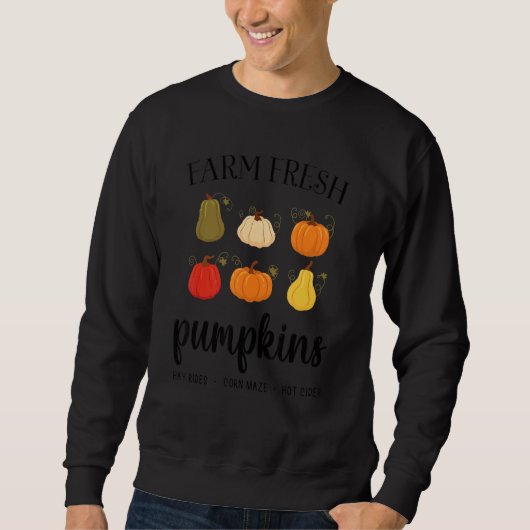 Womens Farm Fresh Pumpkins Autumn Fall Thanksgivin Trui (Voorkant)