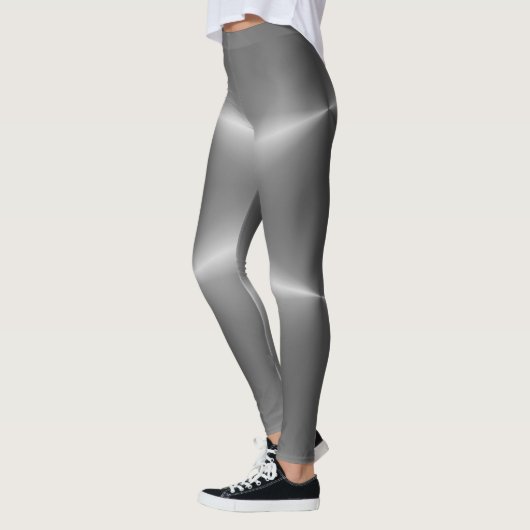 Womens Faux Silver  Tekst Naam Trendy Leggings (Links)