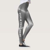 Womens Faux Silver  Tekst Naam Trendy Leggings (Rechts)