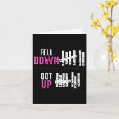 Womens Fell Down Got Up Motivational Funny Sitive Kaart (Gele Bloem)