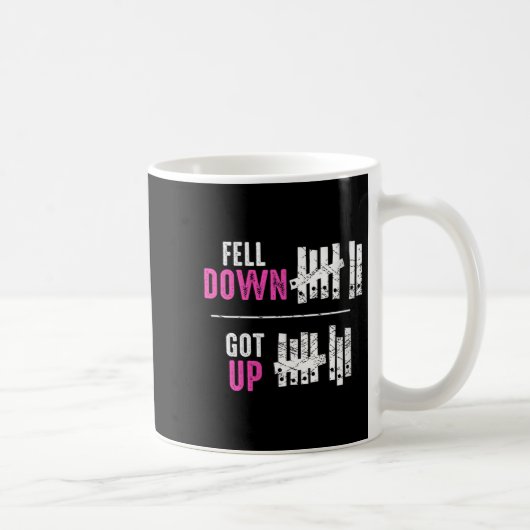 Womens Fell Down Got Up Motivational Funny Sitive  Koffiemok (Rechts)
