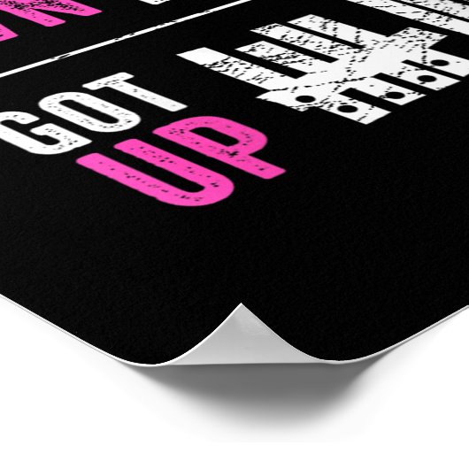 Womens Fell Down Got Up Motivational Funny Sitive  Poster (Hoek)