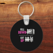 Womens Fell Down Got Up Motivational Funny Sitive  Sleutelhanger (Voorkant)