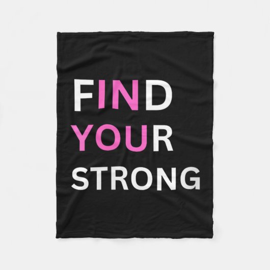Womens Find Your Strong, In You! V-neck  Fleece Deken (Voorkant)