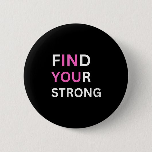 Womens Find Your Strong, In You! V-neck Ronde Button 5,7 Cm (Voorkant)
