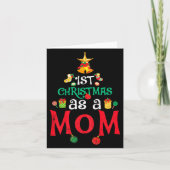 Womens First Christmas As A Mom Funny Xmas New Mom Kaart (Voorkant)