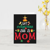 Womens First Christmas As A Mom Funny Xmas New Mom Kaart (Gele Bloem)