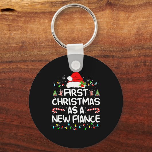 Womens First Christmas With My Hot New Fiance Enga Sleutelhanger (Voorkant)