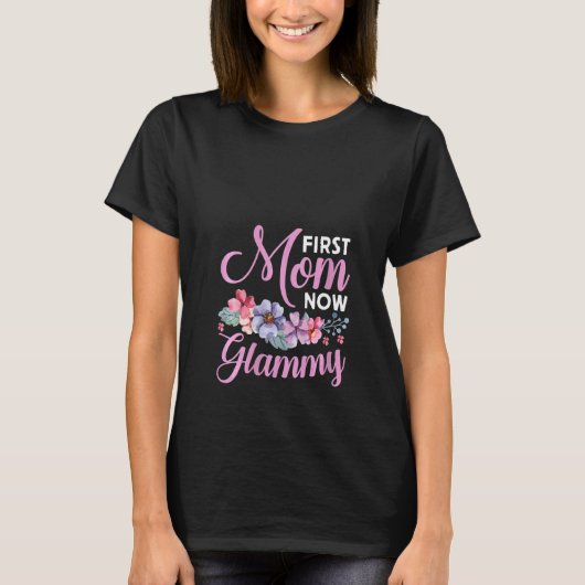 Womens First Mam Now Glammy Grandma Blessings prom T-shirt (Voorkant)