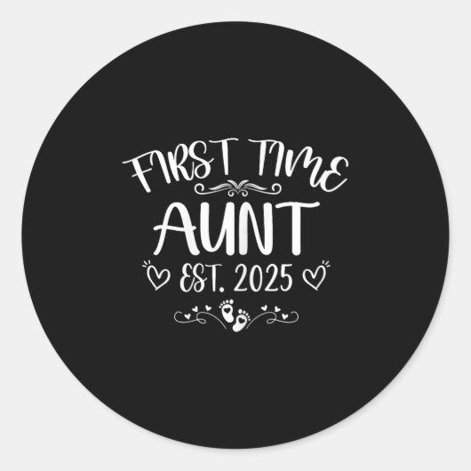 Womens First Time Aunt Est 2025 Soon To Be Mom Mot Ronde Sticker (Voorkant)